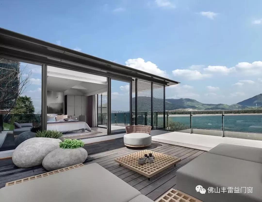 高端铝合金门窗厂家丰雷益大面积玻璃推拉门，结构独特，体验全景享受
